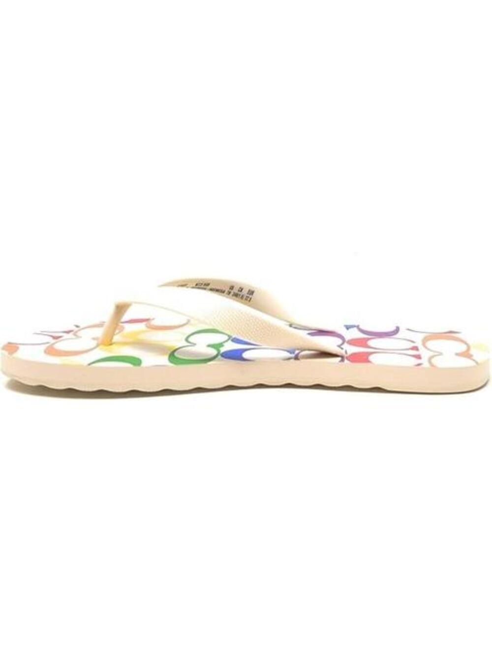 COACH Women's Zak Flip Flops Signature Rainbow Pride Thong Sandals Size 10 NEW - Picture 4 of 5